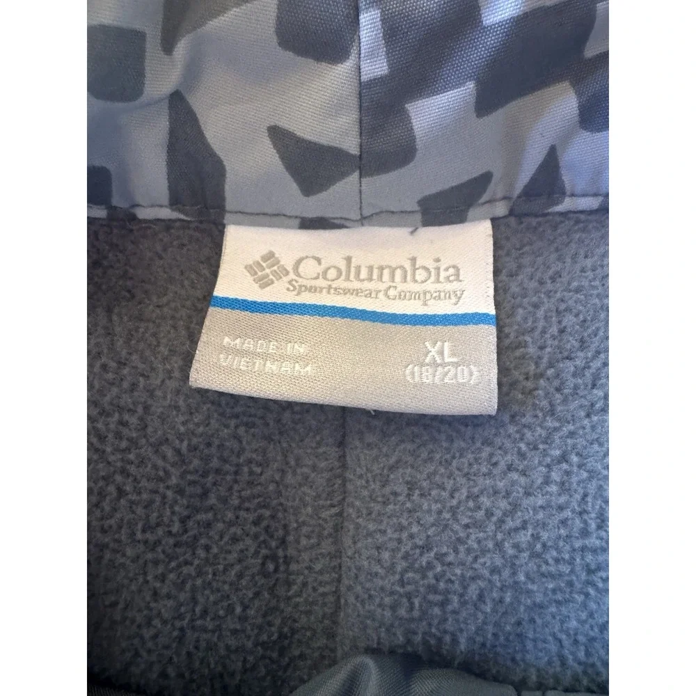 Columbia Waterproof Kids Snow Pants‎ Youth Size XL (16-18) Gray Geometric Design